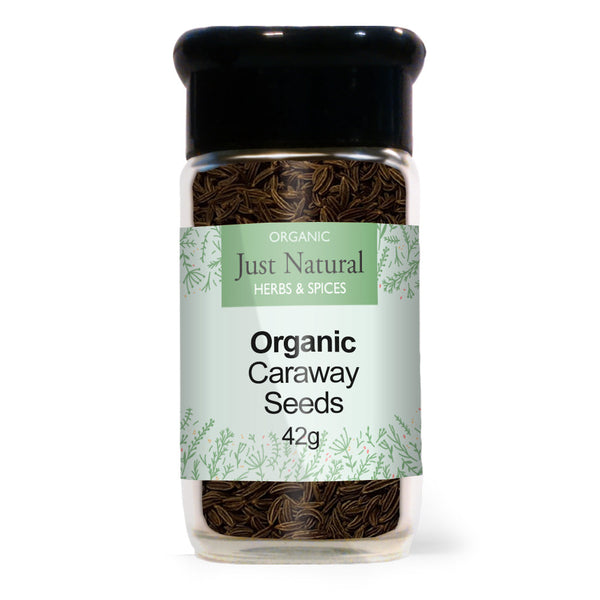 Organic Caraway Seeds (Glass Jar) 50g, Just Natural Herbs