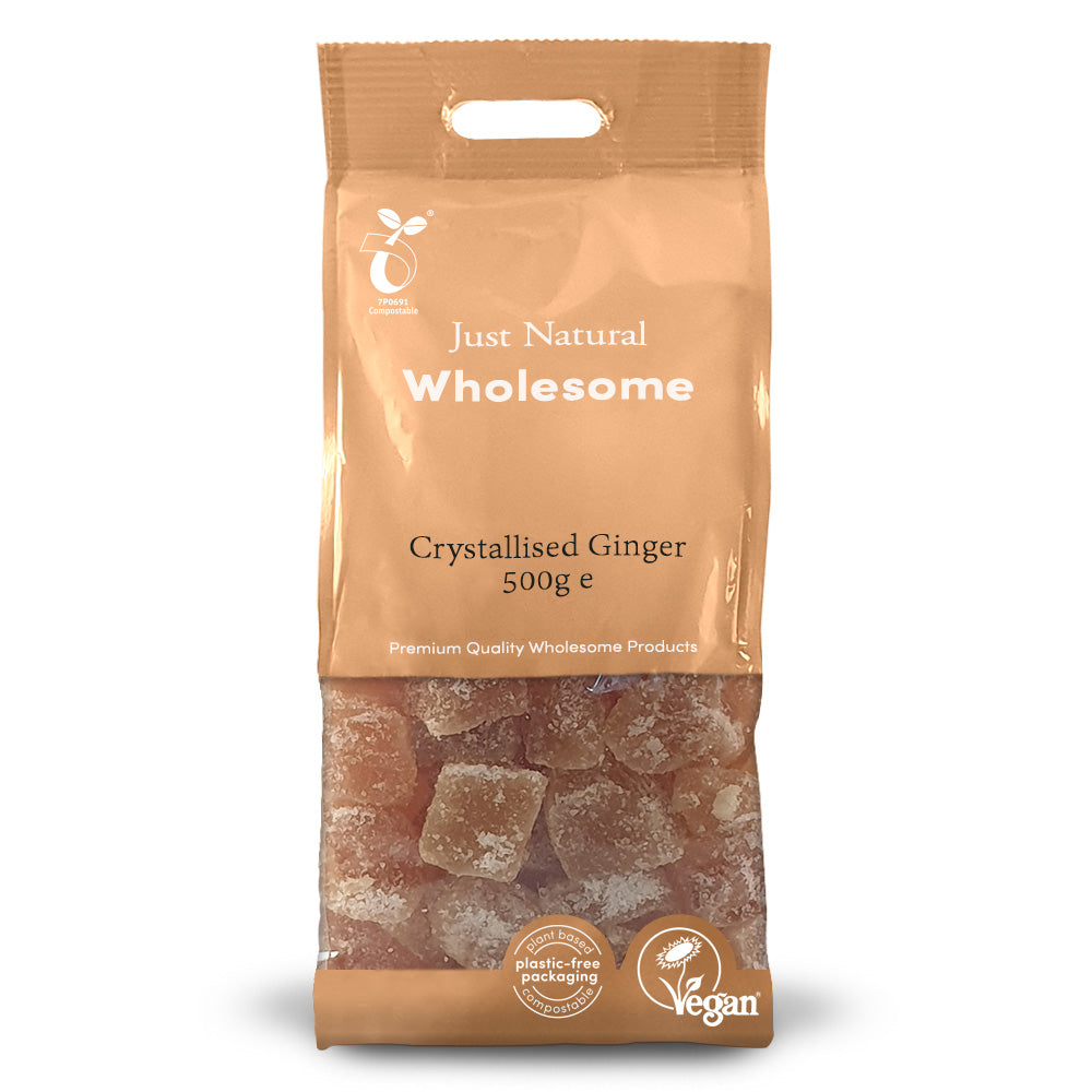 Crystallised Ginger 500g, Just Natural Wholesome