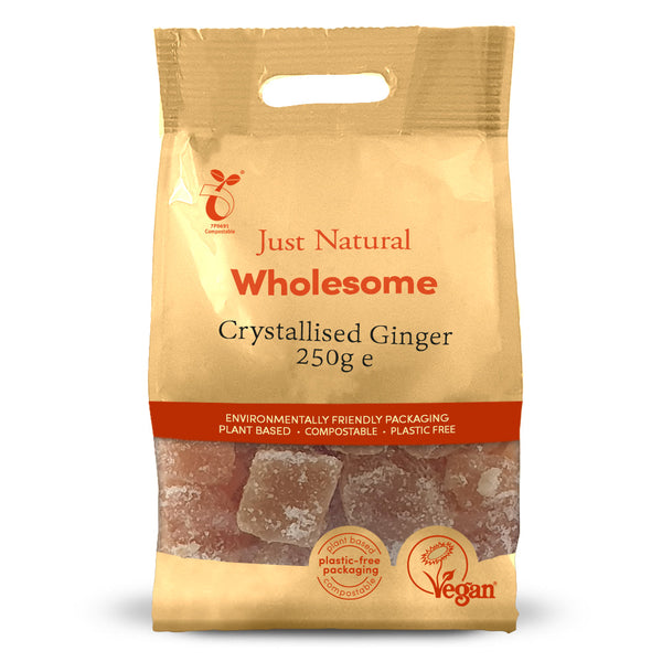 Crystallised Ginger 250g, Just Natural Wholesome