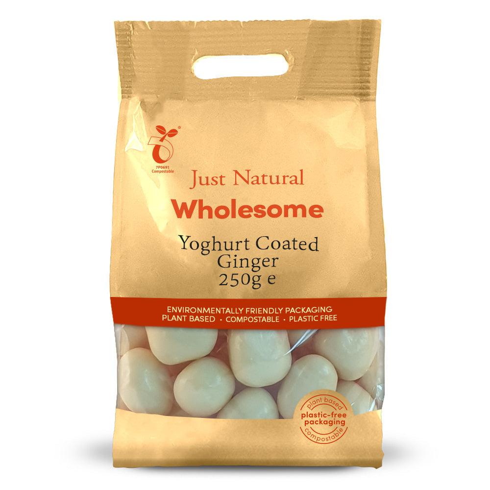 Yoghurt Coated Ginger 250g, Just Natural Wholesome