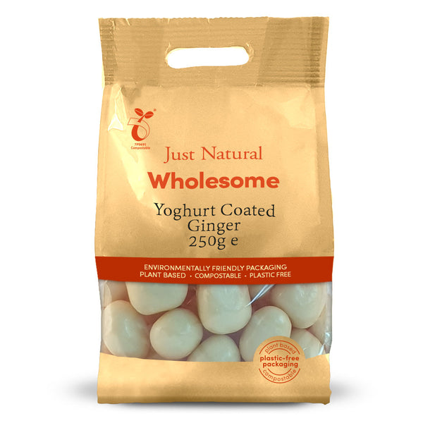 Yoghurt Coated Ginger 250g, Just Natural Wholesome