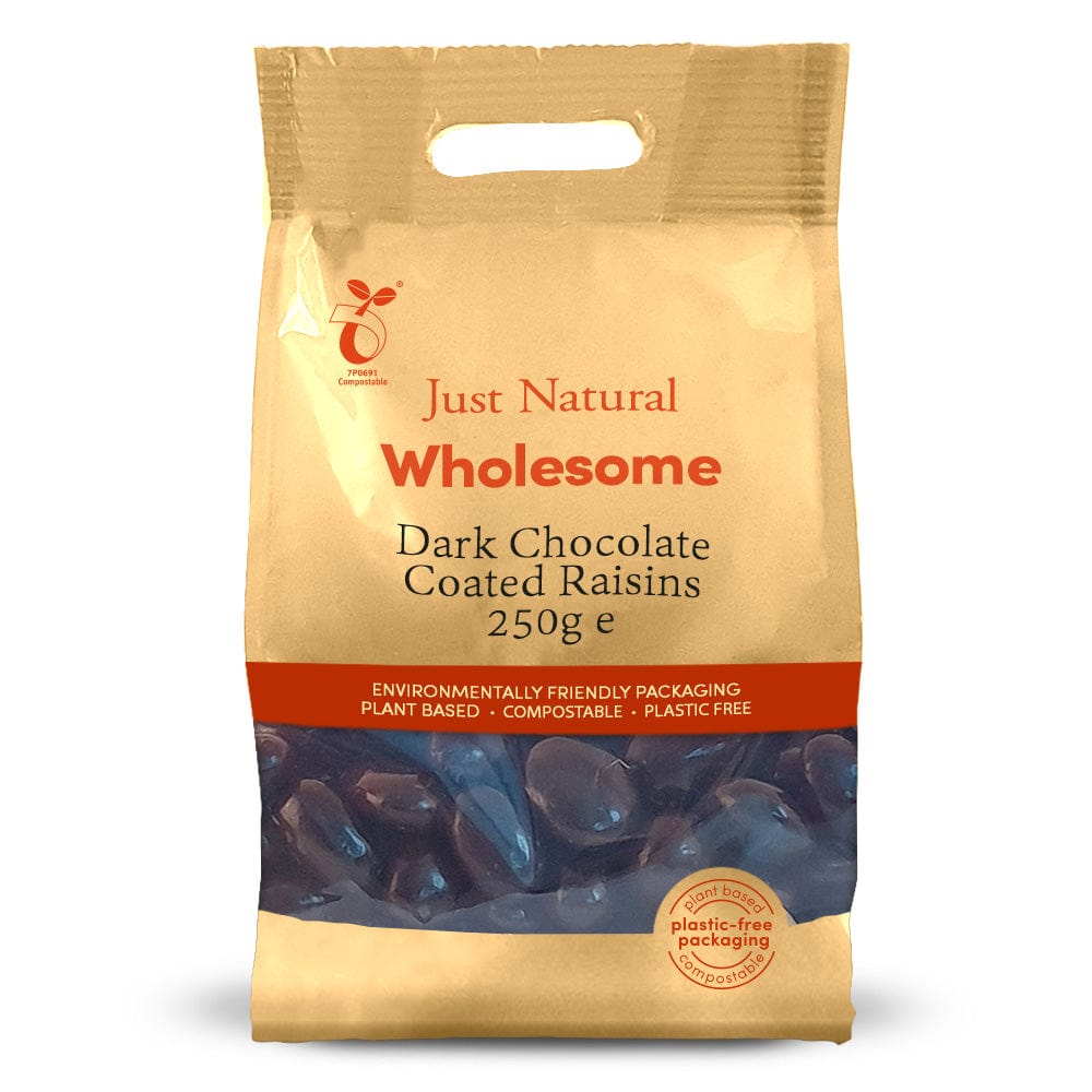 Dark Chocolate Coated Raisins 250g, Just Natural Wholesome