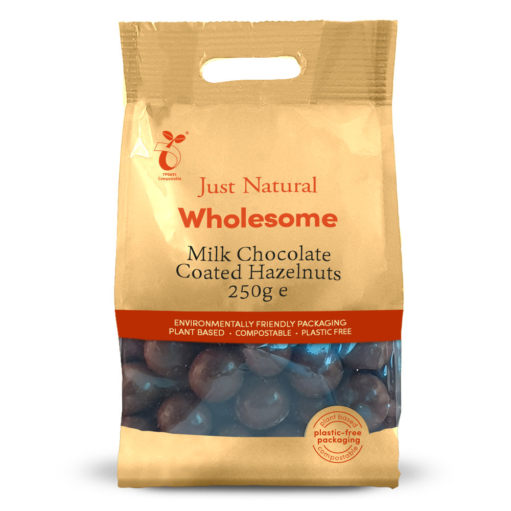 Milk Chocolate Coated Hazelnuts 250g, Just Natural Wholesome