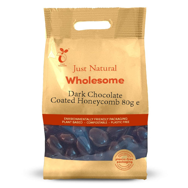 Dark Chocolate Coated Honeycomb 80g, Just Natural Wholesome