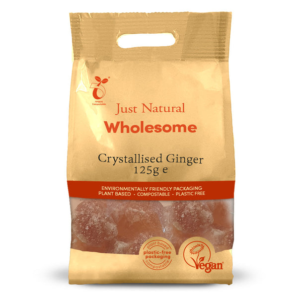 Crystallised Ginger 125g, Just Natural Wholesome