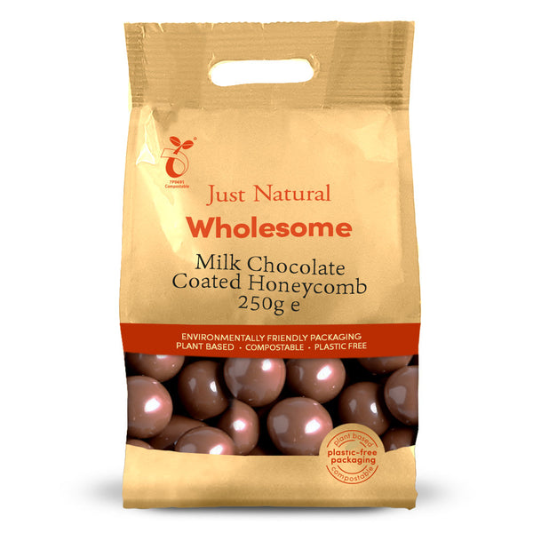 Milk Chocolate Coated Honeycomb 250g, Just Natural Wholesome