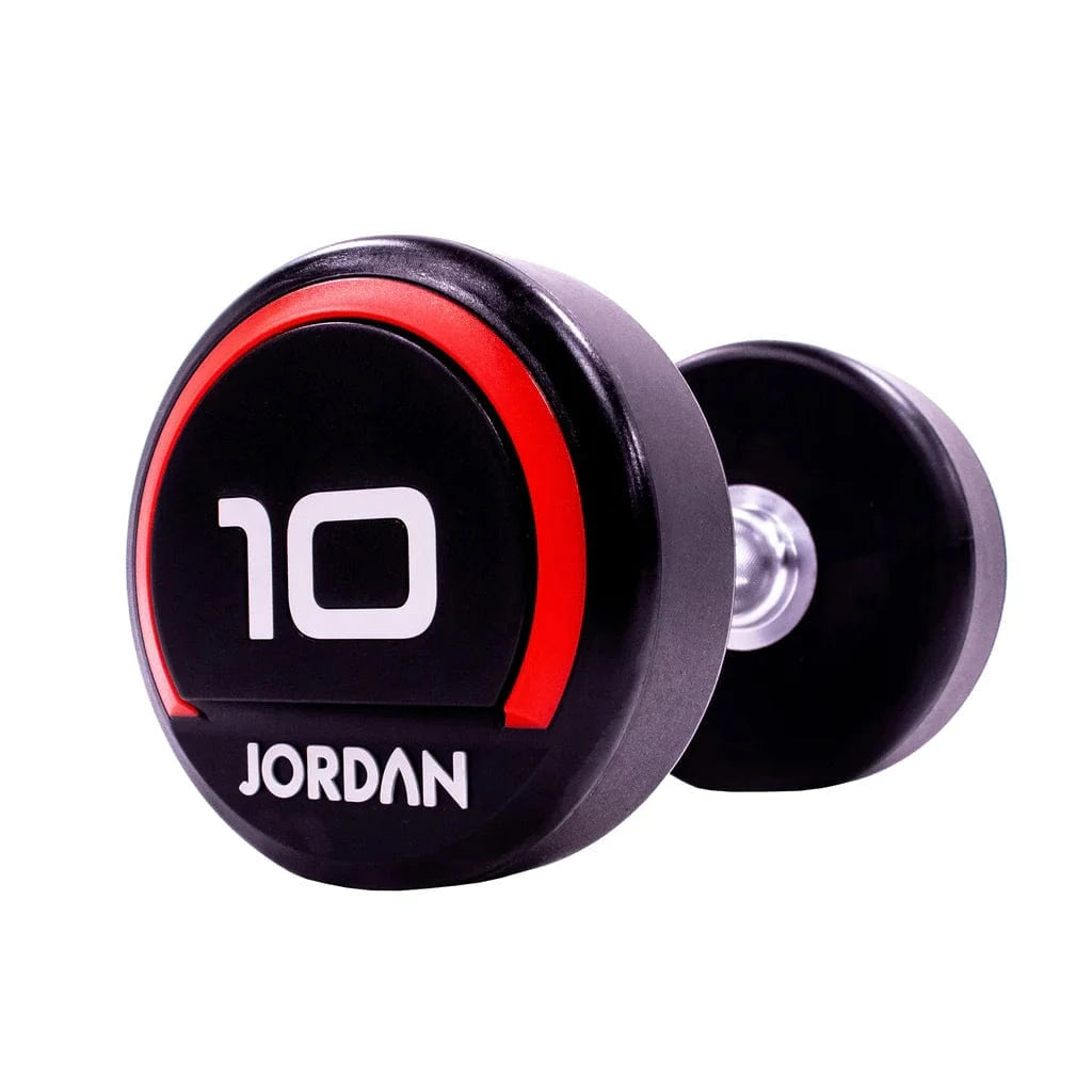 Jordan 10kg уретанови дъмбели (чифт) - червено