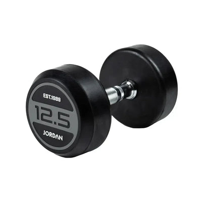 JORDAN 12.5kg Rubber Dumbbells (Pair) - Grey