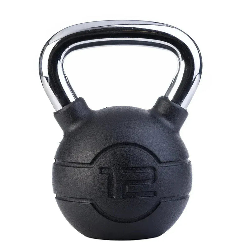 Jordan 12 kg Kettlebell en caoutchouc noir avec poignée chromée (chacune)