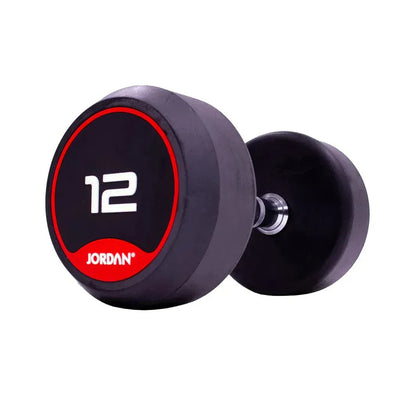 JORDAN 12kg Rubber Dumbbells (Pair) - Red