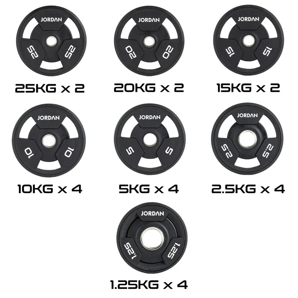 Ιορδανία 140 κιλά ουρεθάνης Tri Grip Olympic Plate & Bar Set