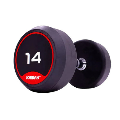 JORDAN 14kg Rubber Dumbbells (Pair) - Red