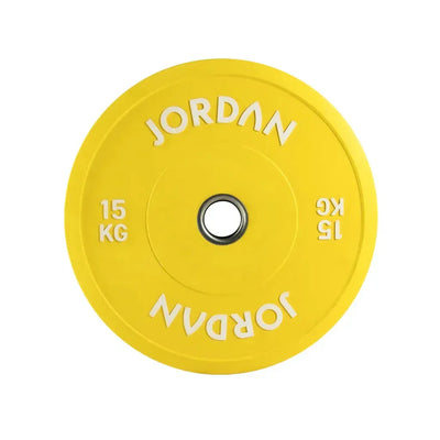 JORDAN 15kg Coloured Rubber Bumper Plate - Yellow