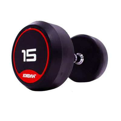 JORDAN 15kg Rubber Dumbbells (Pair) - Red