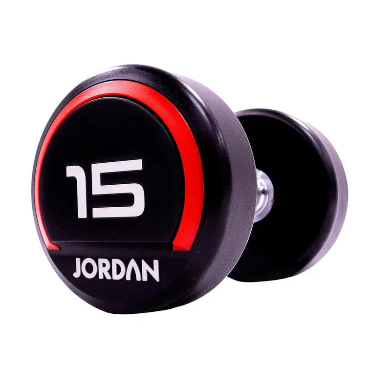 Jordan 15kg Urethane Dumbbells (paire) - rouge