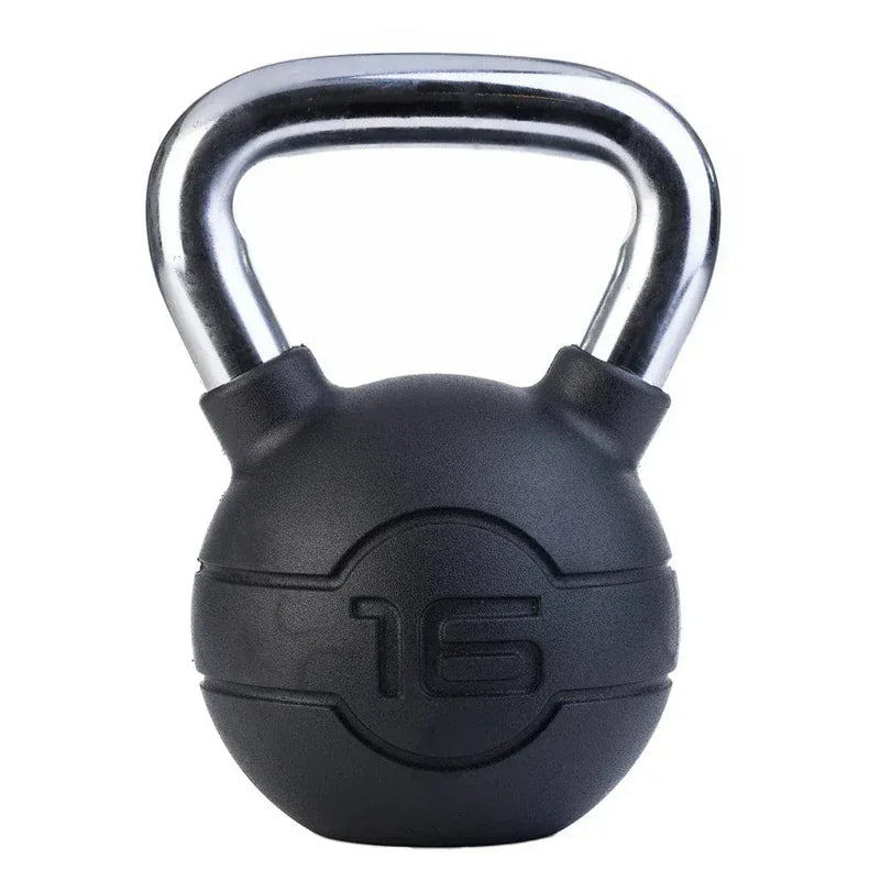 Jordan 16 kg Kettlebell en caoutchouc noir avec poignée chromée (chacune)