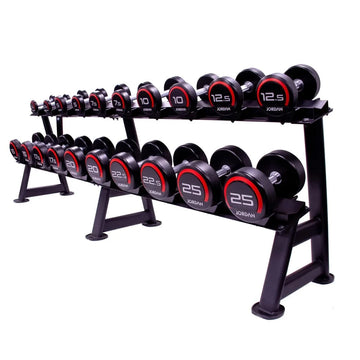 Jordan 2,5 kg -50 kg gumová činka sada - červená