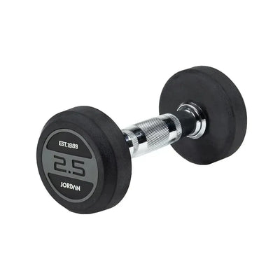 JORDAN 2.5kg Rubber Dumbbells (Pair) - Grey