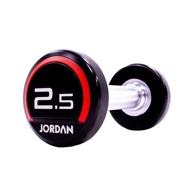 JORDAN 2.5kg Rubber Dumbbells (Pair) - Red
