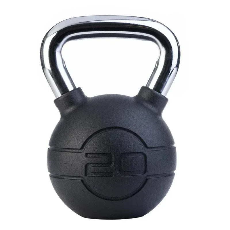 Jordan 20 kg schwarzer Gummi -Kettlebell mit Chromgriff (jeweils)