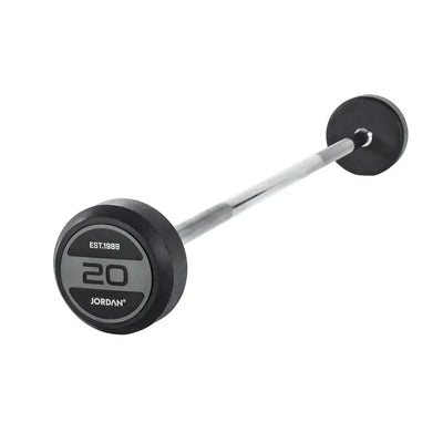 JORDAN 20kg Rubber Barbell - Straight Bar - Grey