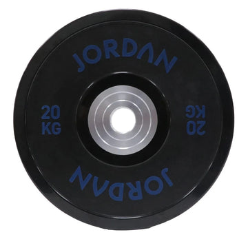 Jordan 20kg Urethane Competition Plate - Zwart met blauwe tekst