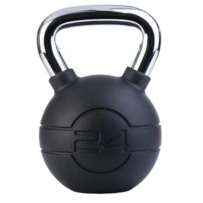 JORDAN 24kg Black rubber kettlebell with chrome handle (each)