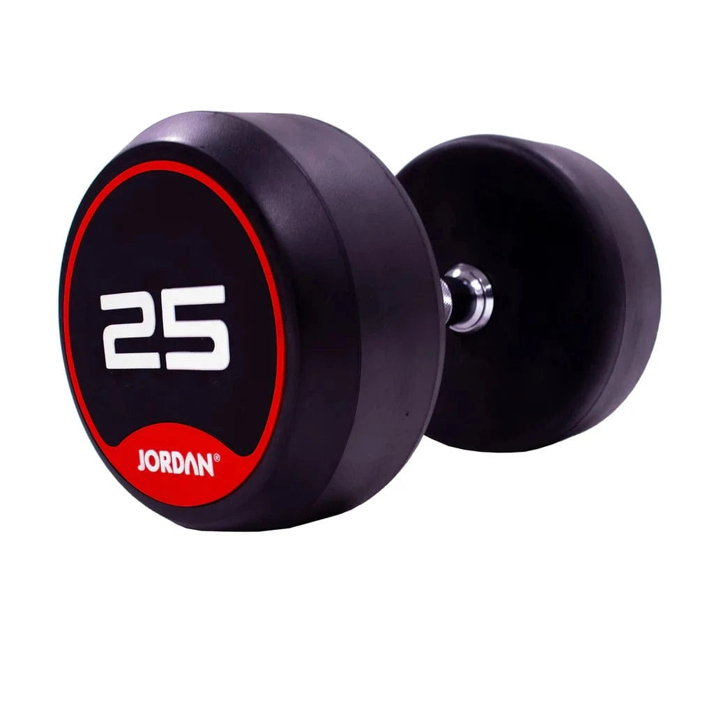 JORDAN 25kg Rubber Dumbbells (Pair) - Red