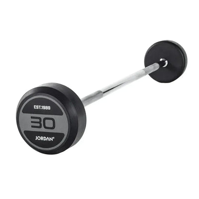 JORDAN 30kg Rubber Barbell - Straight Bar -Grey
