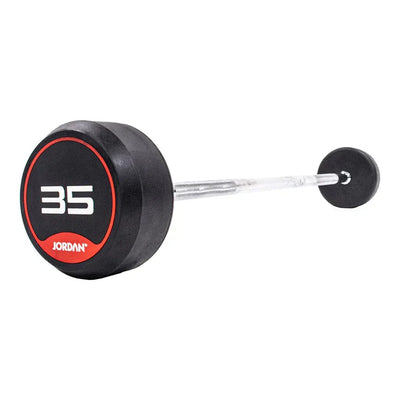 JORDAN 35kg  Rubber Barbell - Straight Bar - Red