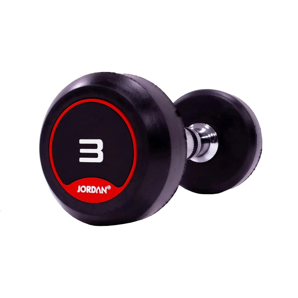 JORDAN 3kg Rubber Dumbbells (Pair) - Red