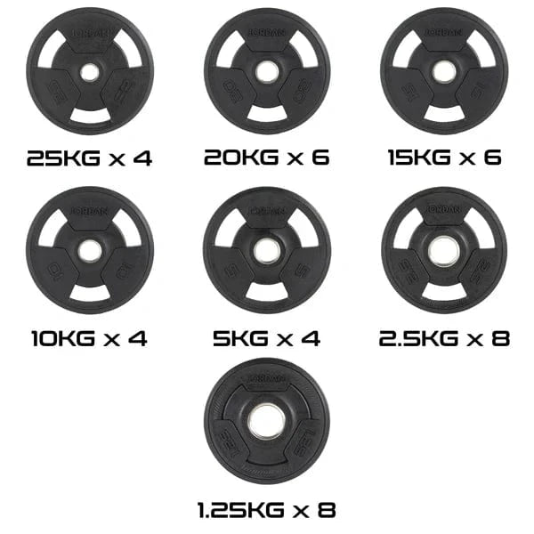 Jordan 400 kg rubber tri grip olympische plaat set