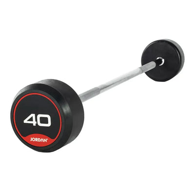 JORDAN 40kg  Rubber Barbell - Straight Bar - Red