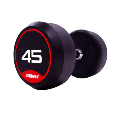JORDAN 45kg Rubber Dumbbells (Pair) - Red