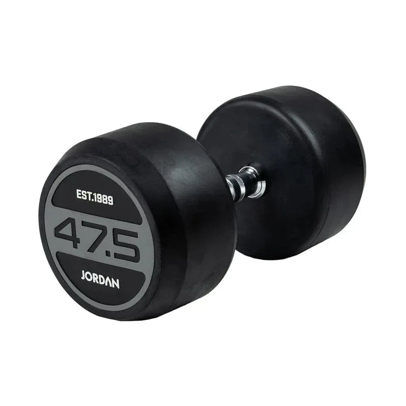 JORDAN 47.5kg Rubber Dumbbells (Pair) - Grey