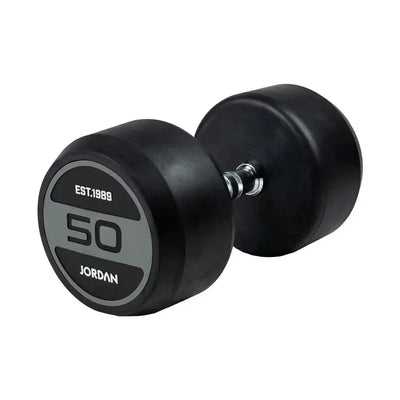 JORDAN 50kg Rubber Dumbbells (Pair) - Grey
