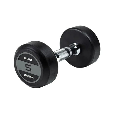 JORDAN 5kg Rubber Dumbbells (Pair) - Grey