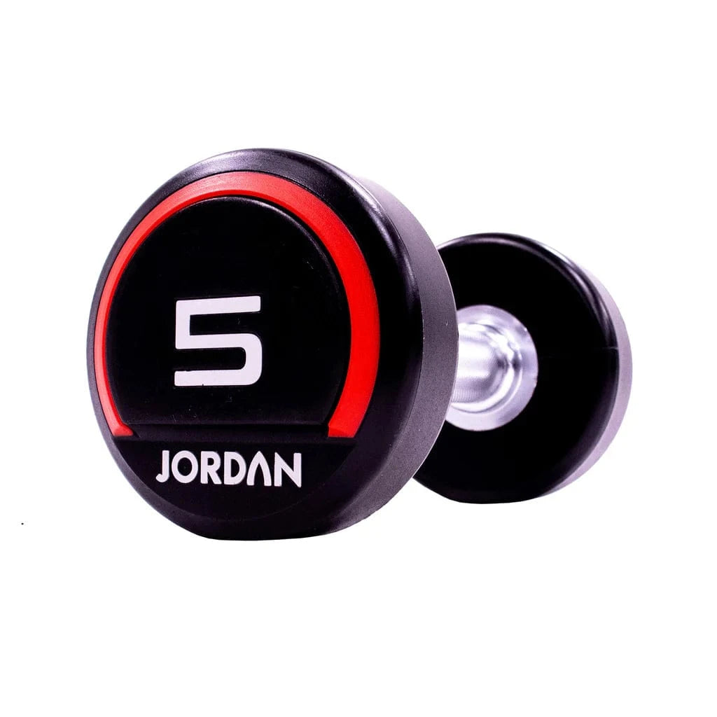 Jordan 5kg Rubber Thinbells (Pair) - červená