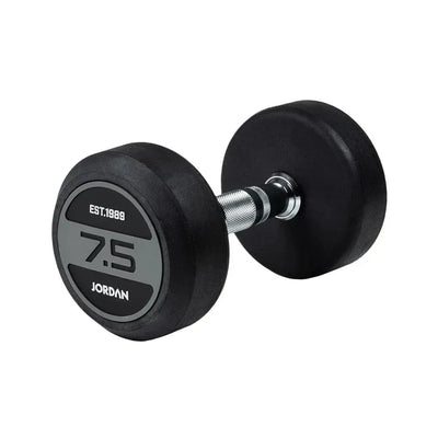 JORDAN 7.5kg Rubber Dumbbells (Pair) - Grey