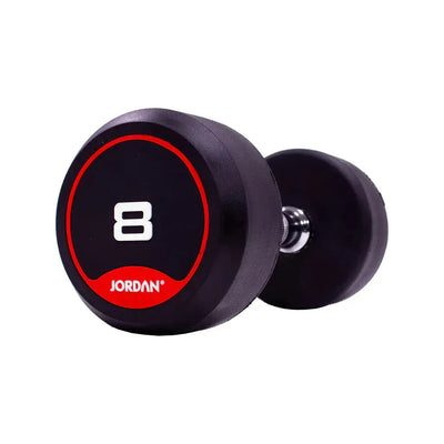 JORDAN 8kg Rubber Dumbbells (Pair) - Red