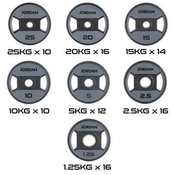 Jordan Custom 1000kg Urethane Dual Grip Olympische plaat set