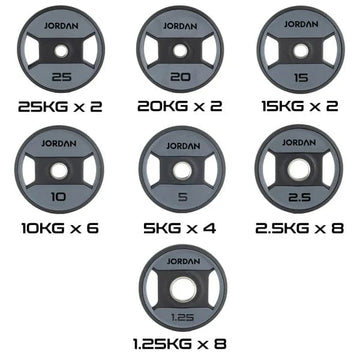 Jordan Custom 300kg Urethane Dual Grip Olympische plaat set