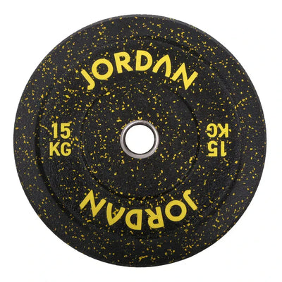 JORDAN HG Fleck Coloured Rubber Bumper Plate 15kg - Yellow