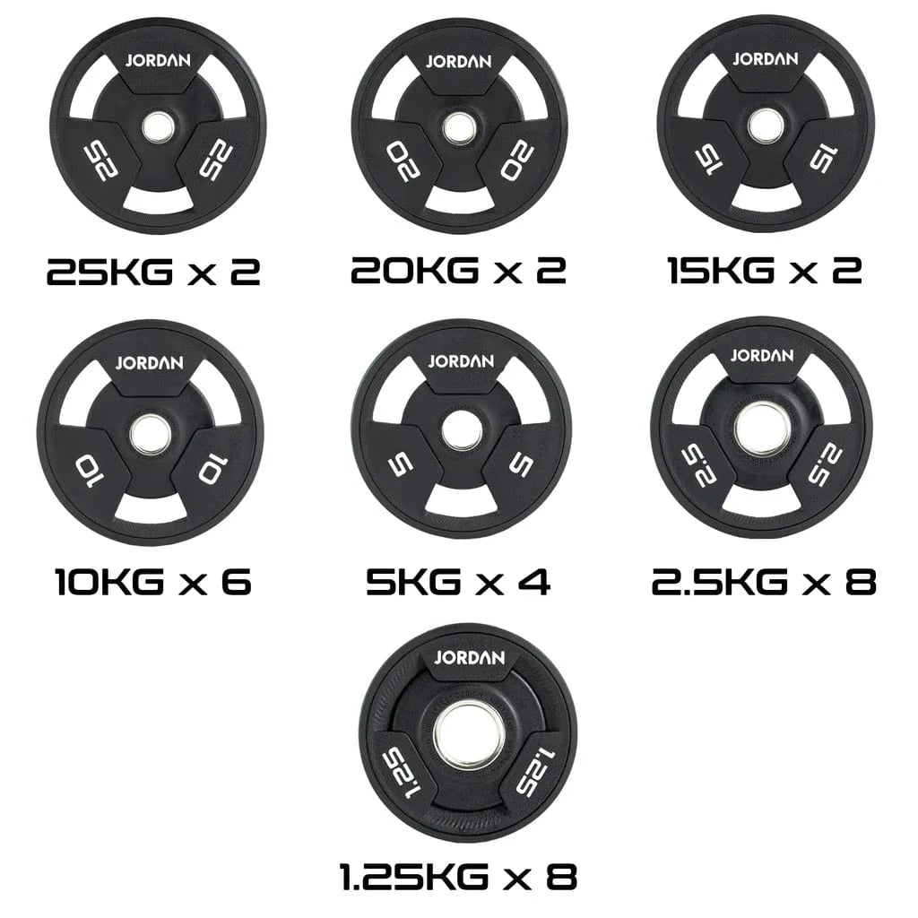 Jordan 400kg Urethaan Tri Grip Olympische plaat set