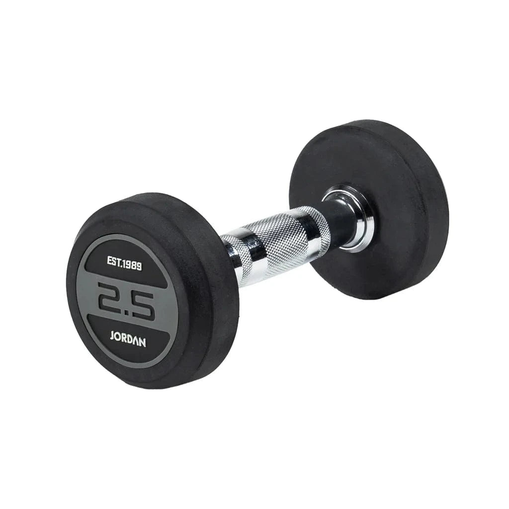 JORDAN 2kg-20kg Rubber Dumbbell Set - Grey