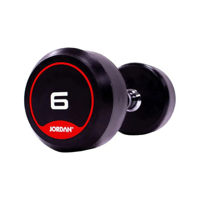 JORDAN 6kg Rubber Dumbbells (Pair) - Red
