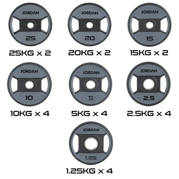 Jordan Custom 200kg Urethane Dual Grip Olympische plaat set
