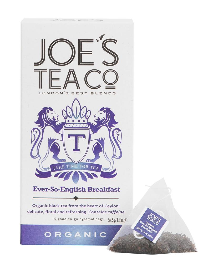 Ever-So-English Breakfast - 15 biodegradable pyramid bags, Joes Tea Company