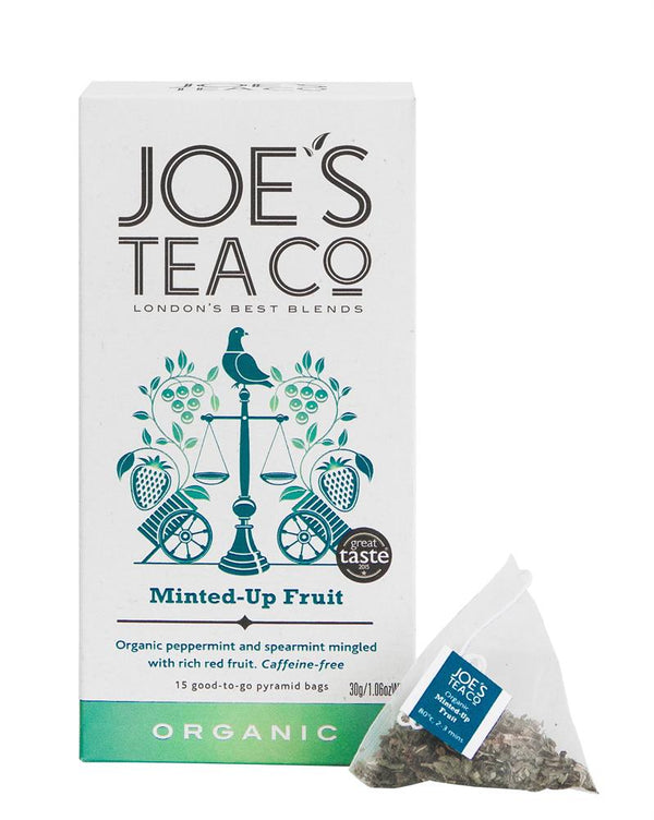 Minted-Up Fruit - 15 biodegradable pyramid bags, Joes Tea Company