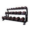 JORDAN 10 pair, 3 tier dumbbell rack with saddles, oval, Black - Welzo